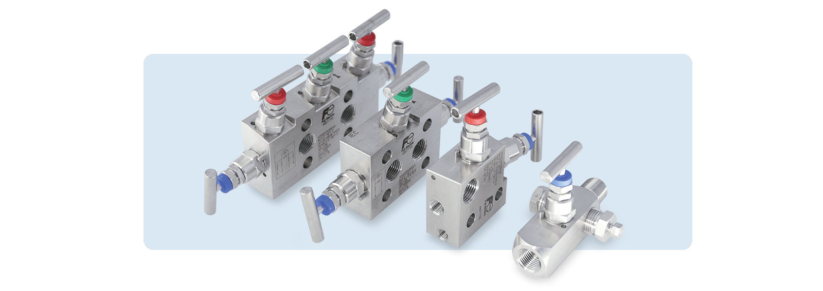 1 to 5-valves manifold range
