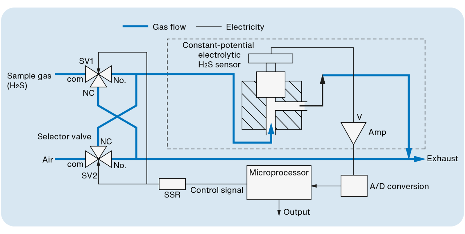 how to continuously measure hydrogen sulfide diagram
