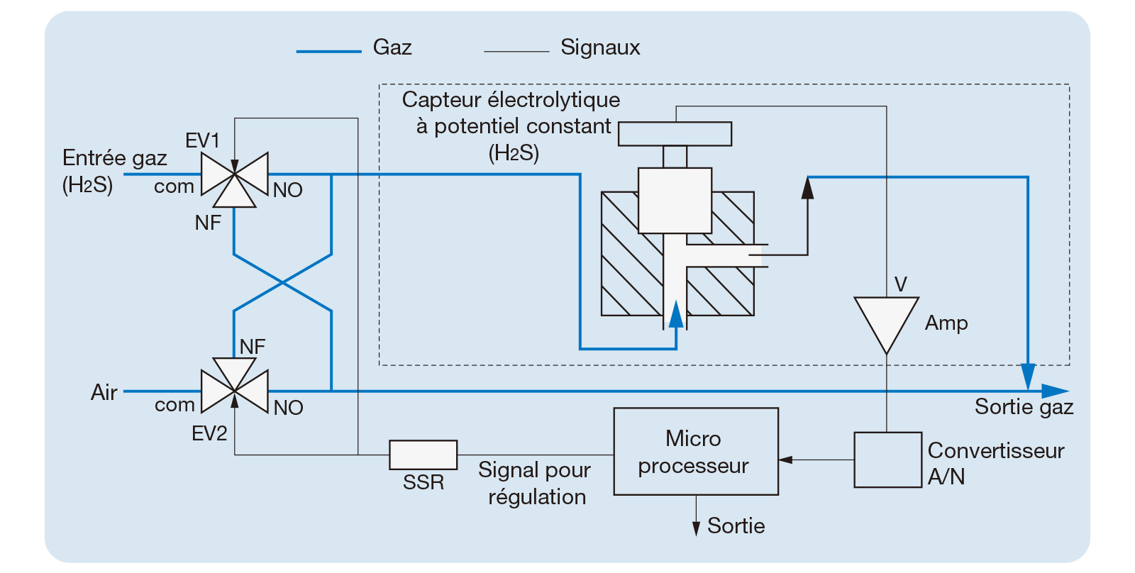 comment mesurer en continu le sulfure d hydrogene schema