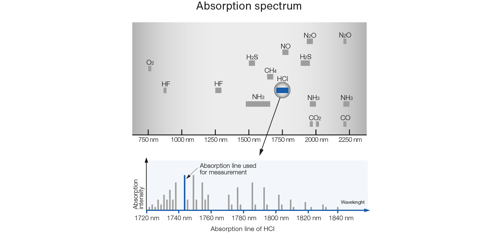 absoprtion spectrum shema