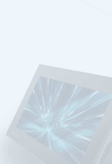 Ecrã IHM Monitouch X1 com interface gráfica industrial num painel de comando inclinado