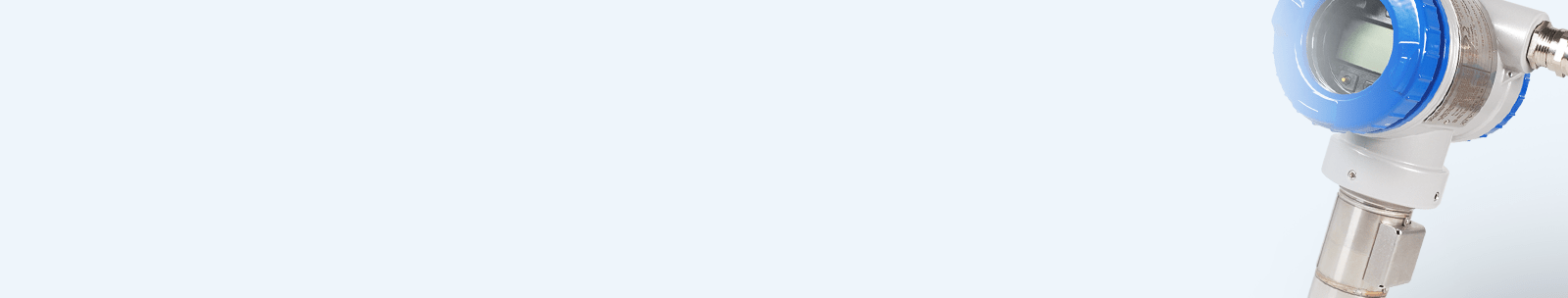 Banner mit industriellem Absolutdrucksensor auf hellgrauem Hintergrund