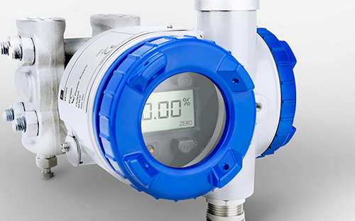 Capteur de pression industriel avec afficheur numerique et boitier bleu