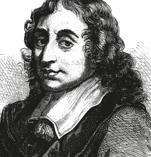Serious portrait of Blaise Pascal, 17th-century scholar associated with the first studies on pressure