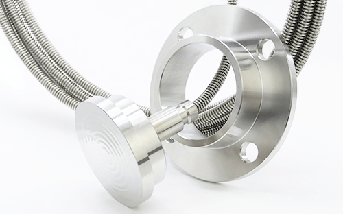 Separateur a membrane avec raccord process et bride inox relie par capillaire