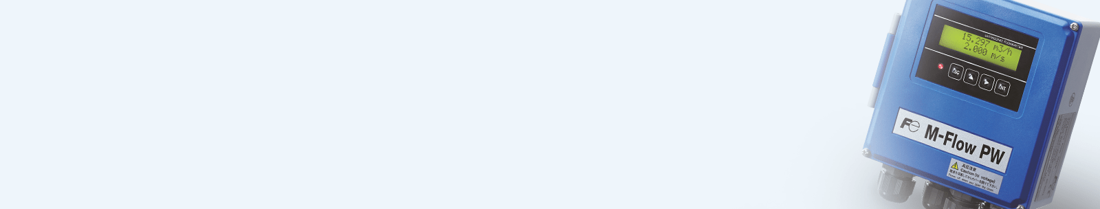 Nicht-intrusiver Ultraschall-Durchflussmesser M-Flow PW mit Kontrollanzeige zur Messung des Durchflusses von Flüssigkeiten in der Industrie