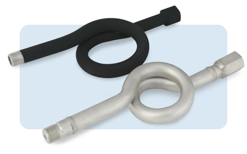 Spülrohre für Drucksensoren bei Edelstahluhren sowie eine schwarze Ausführung zum Wärmeschutz