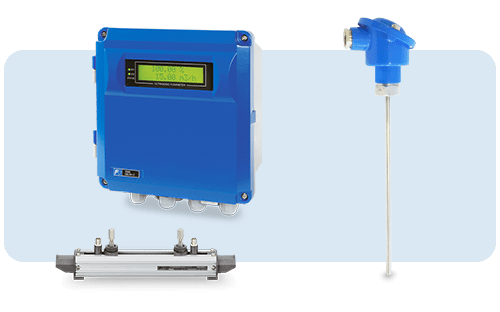 Débitmètre à ultrasons Fuji Electric avec capteur clamp-on pour mesure de débit non intrusive sur canalisation
