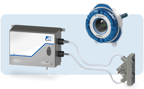 Analyseur d'&eacute;missions industriel Fuji Electric avec sonde de pr&eacute;l&egrave;vement, transmetteur et afficheur num&eacute;rique pour mesure en continu