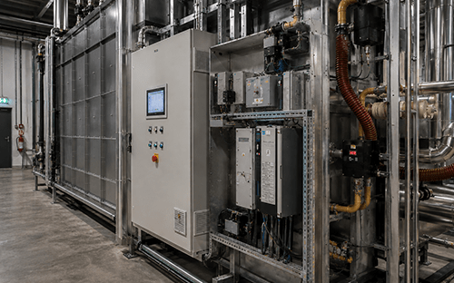 Armoire de commande et &eacute;quipements industriels int&eacute;gr&eacute;s &agrave; un syst&egrave;me CEMS pour la surveillance continue des &eacute;missions atmosph&eacute;riques