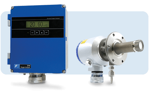 Analizzatore di gas ZKM Fuji Electric con sonda ZFK8 per la misurazione delle concentrazioni di ossigeno