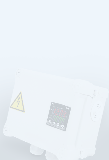 Temperaturregelgerät mit Digitalanzeige und Warnanzeige für elektrische Gefahren