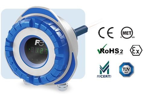 Fuji Electric QALDUST-Staubmessgerät mit Konformitäts- und Zertifizierungslogos