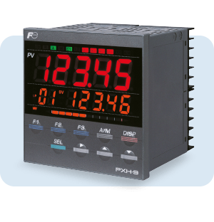 Temperaturregler Fuji Electric PXH9 mit großem rotem Digitaldisplay und Bedienelementen an der Vorderseite