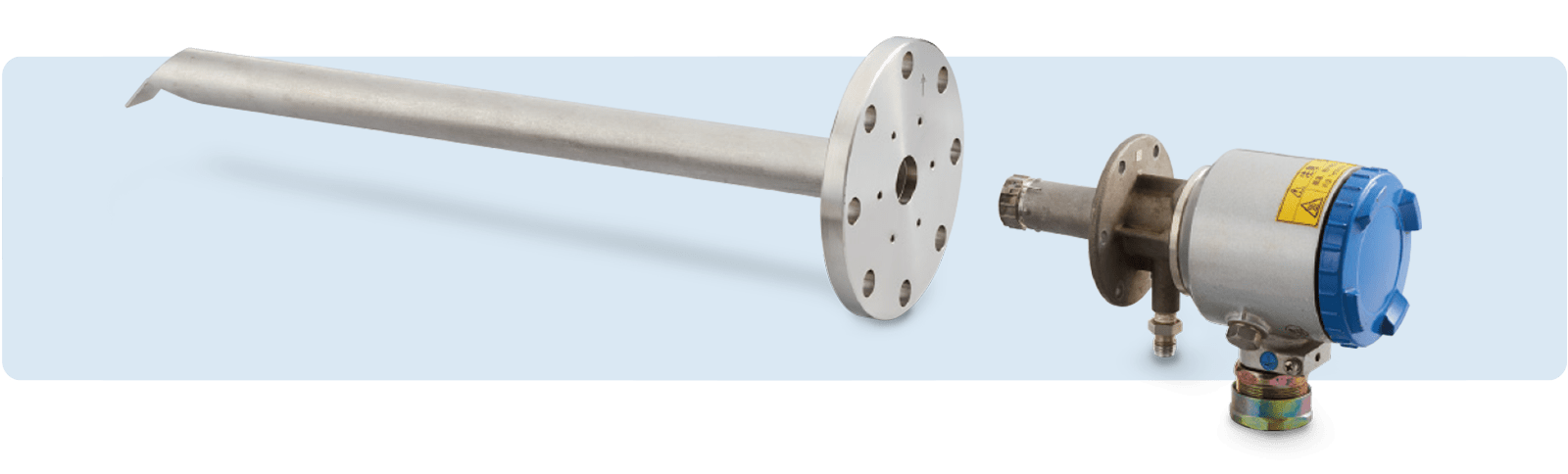 Zirkoniumdioxid-Sonde mit Einführrohr und Flansch zur In-situ-Messung von Sauerstoff in Gasen